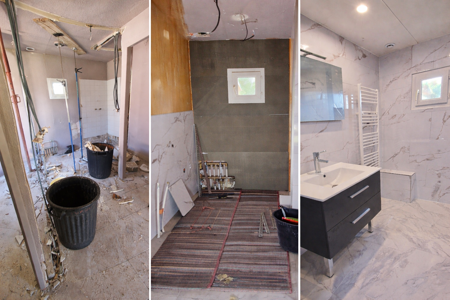 Rénovation salle de bain Mazet avant après